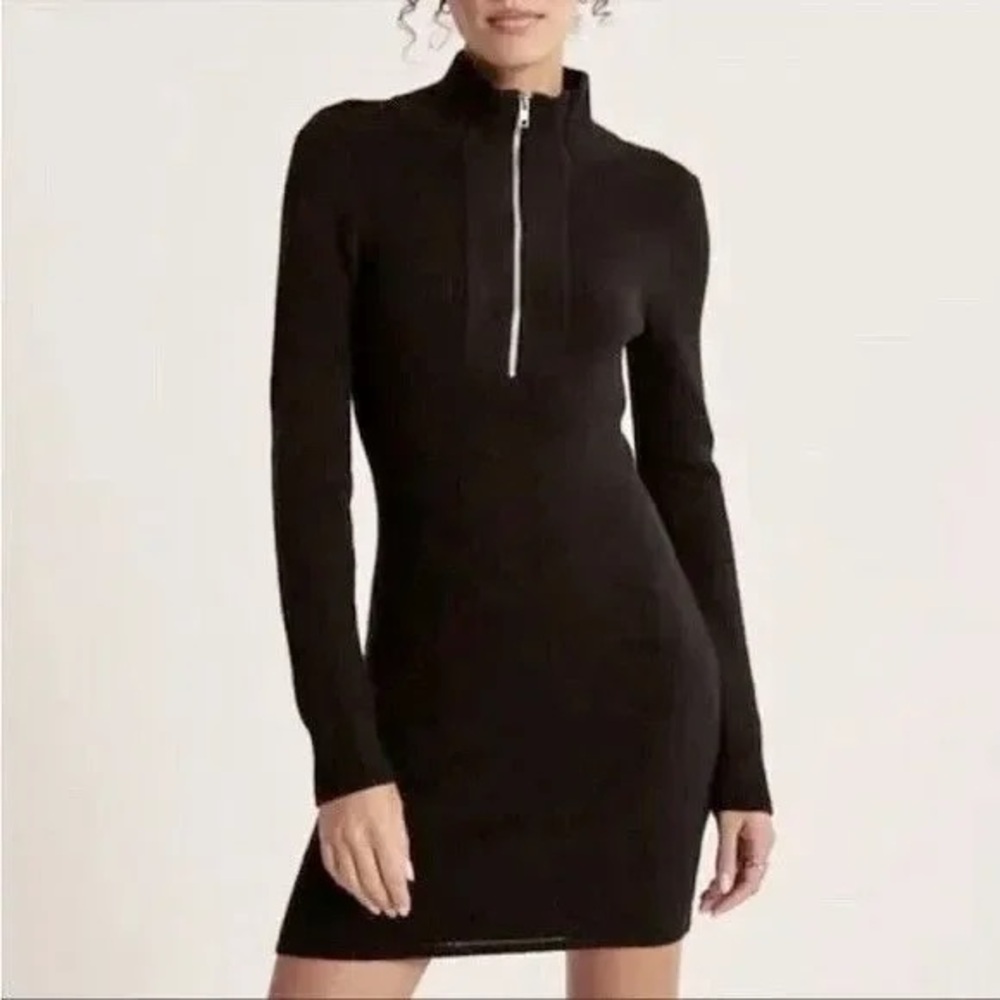 Abercrombie Black Quarter Zip Sweater Dress